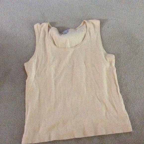 Chico's Light Yellow Scoop Neck Sleeveless Tank Top Sz 3 - Picture 1 of 3